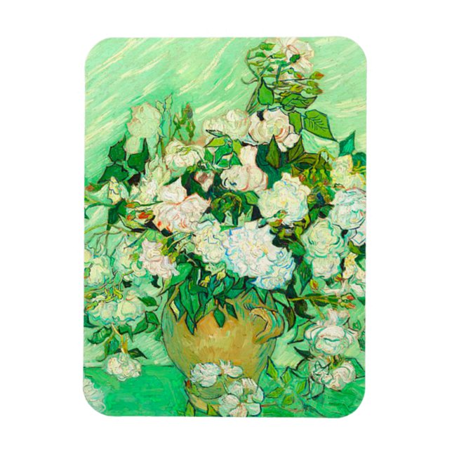 Imán Van Gogh White Roses (Vertical)