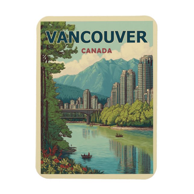 Imán Vancouver Canadá Viajes de arte (Vertical)