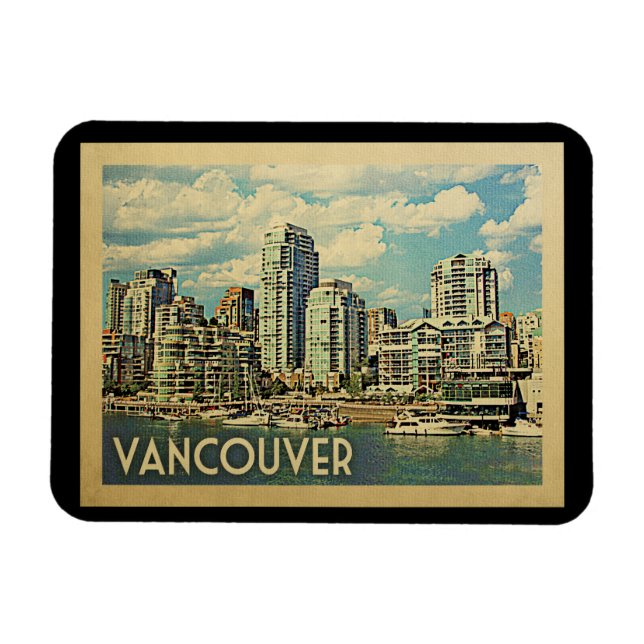 Imán Vancouver Canada Vintage Travel (Horizontal)