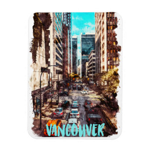 Imán Vancouver Canada Vintage Travel Skyline