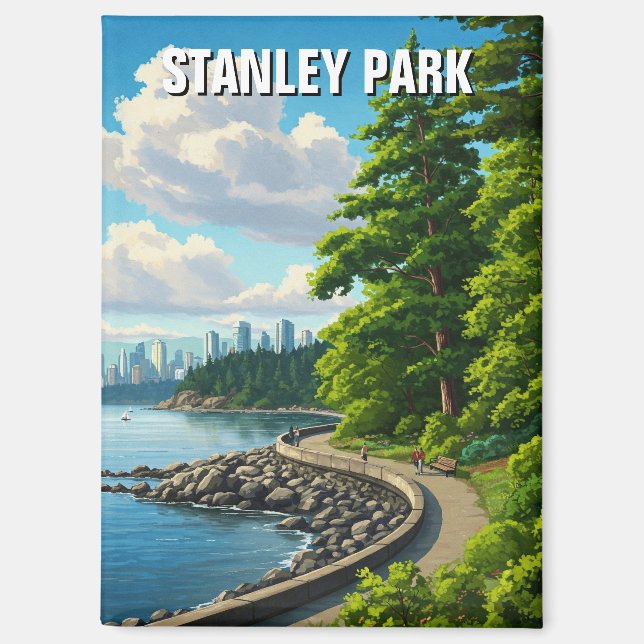 Imán Vancouver Stanley Park Canada Travel (Anverso)