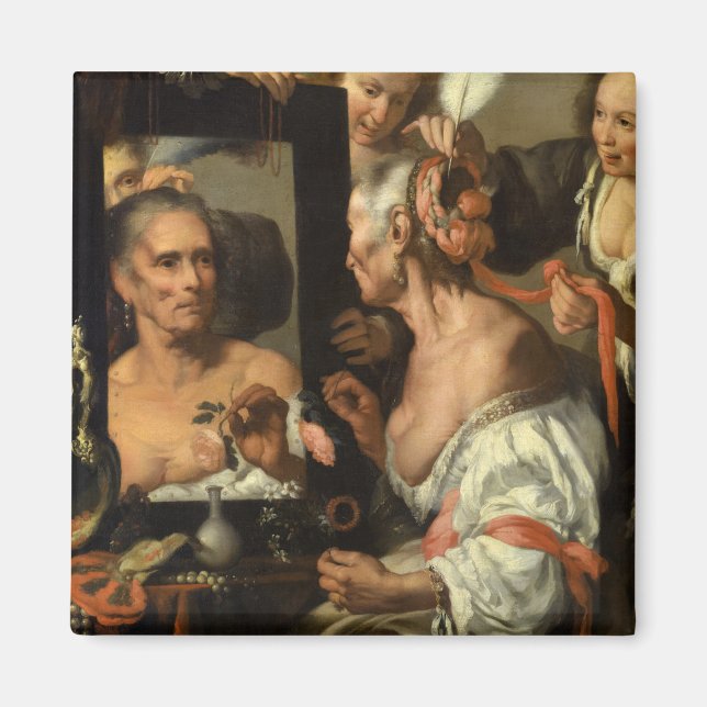 Imán Vanitas, la vieja coqueta de Bernardo Strozzi (Frente)