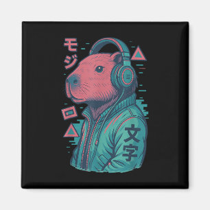Imán Vaporwave Capybara Anime de arte japonés Manga Uki