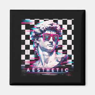 Imán Vaporwave david arte glitch estética retrowave 80s