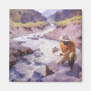 Imán Vaqueiro Antiguo, Cateando Oro, Wyoming de Leigh