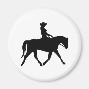 Imán Vaquera que monta su caballo