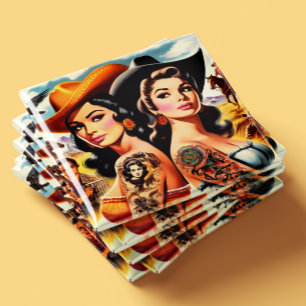 Imán Vaqueras Tatuadas Vintage