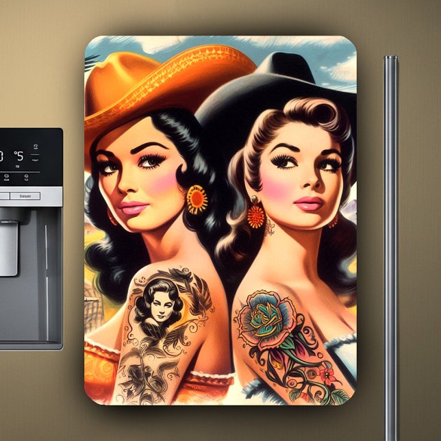 Imán Vaqueras Tatuadas Vintage (Subido por el creador)