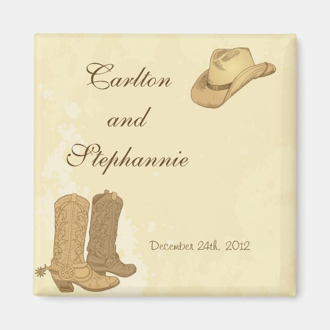 Imán Vaquero Boda Magnet Favor (Frente)