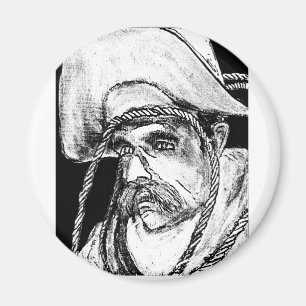 Imán Vaquero con Rope B&W2 jGibney El MUSEO Zazzle Gi