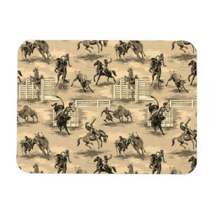 Imán Vaquero de Rodeo Occidental Retro Vintage