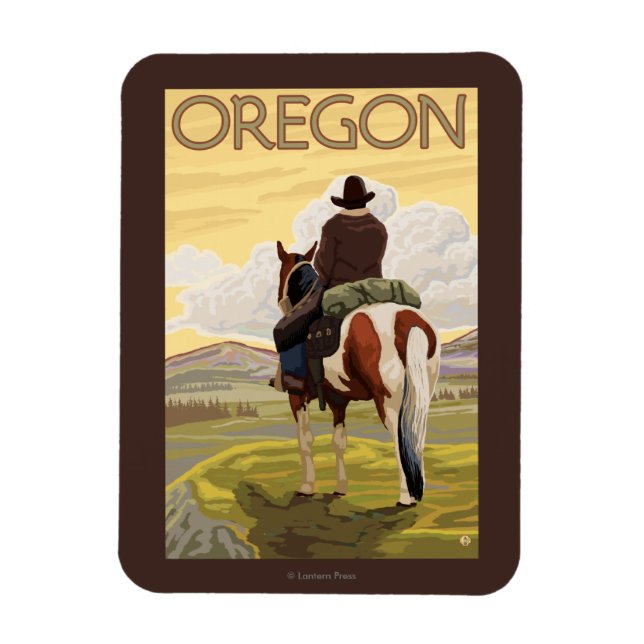 Imán Vaquero en Poster de viajes a caballo (Vertical)