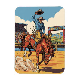 Imán Vaquero en Rodeo en Cheyenne Wyoming Travel