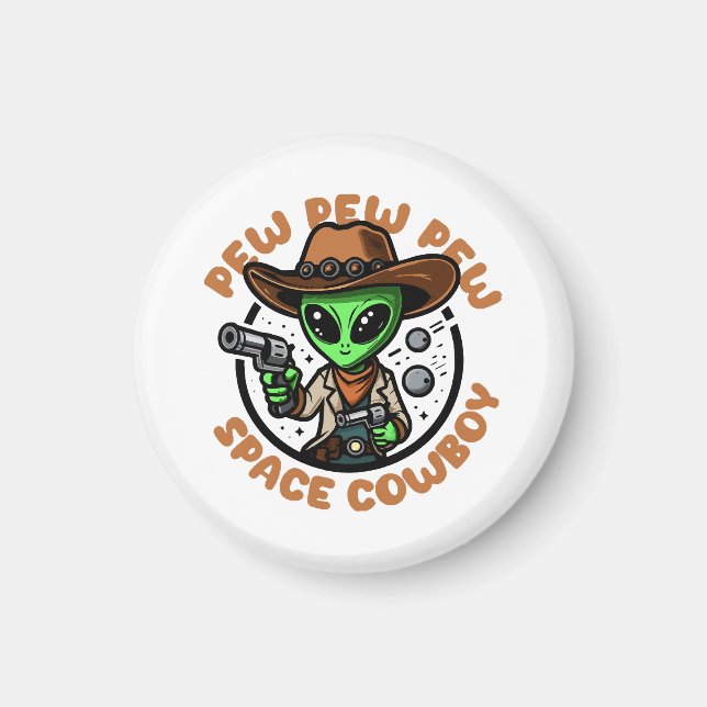 Imán Vaquero Espacial Alien Divertido (Frente)