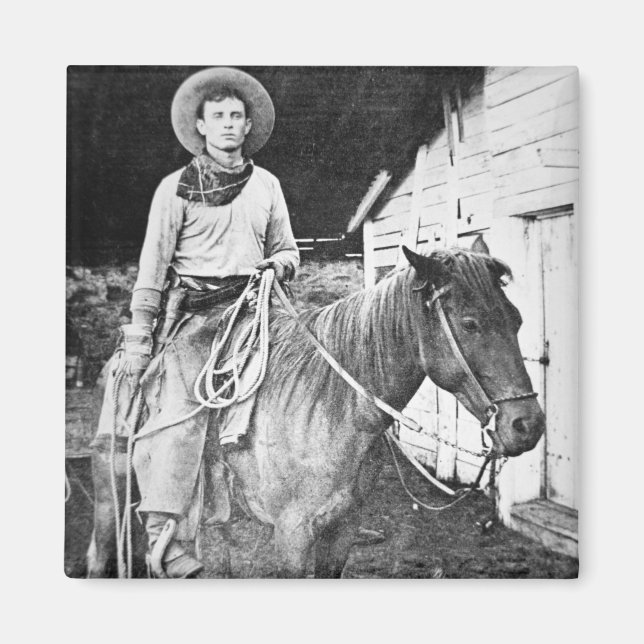 Imán Vaquero estadounidense en Kansas, c.1880 (foto de  (Frente)