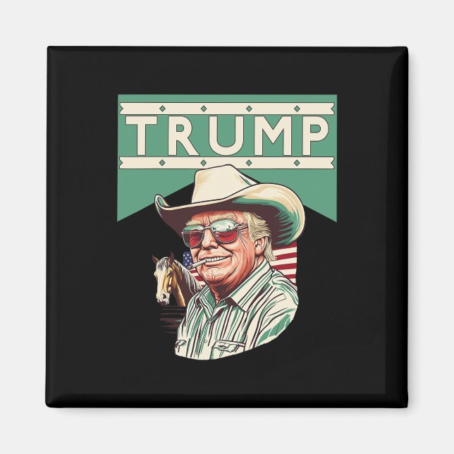 Imán Vaquero Trump Trump Es Mi Presidente  (Frente)