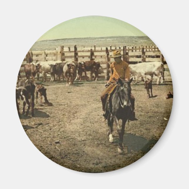 Imán Vaqueros y vacas (Frente)