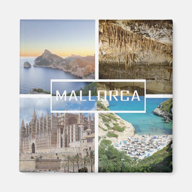 imán varias fotos de la isla de Mallorca (Frente)