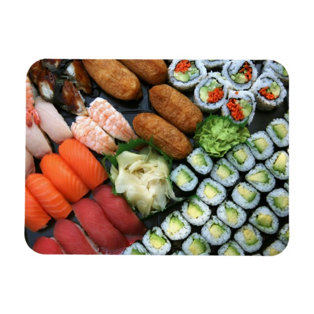 Imán Variedad de favoritos del sushi japonés (Horizontal)
