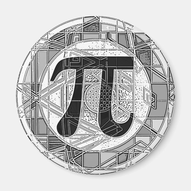 Imán Variedad de símbolos de Pi Day redondea (Frente)