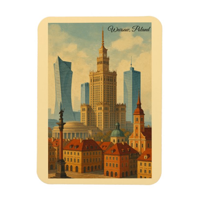 Imán Varsovia Polonia Viaje de arte (Vertical)