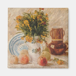 Imán Vasa de época con café de flores y fruta