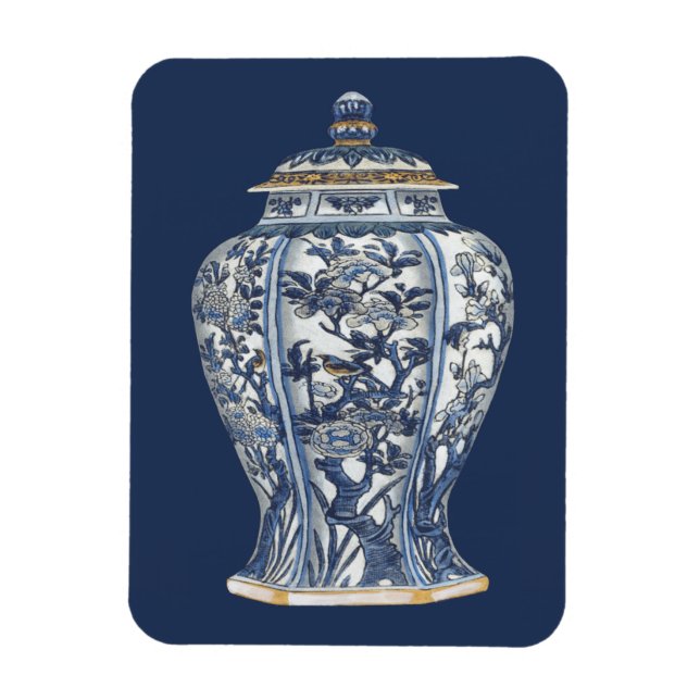 Imán Vasa de porcelana azul y blanca de Vision Studio (Vertical)