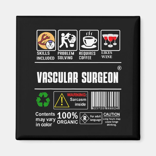 Imán Vascular Surgeon Doctor Job Label Sarcasm Skills C (Frente)