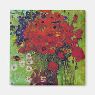 Imán Vase con Cornflower y Poppies, Van Gogh
