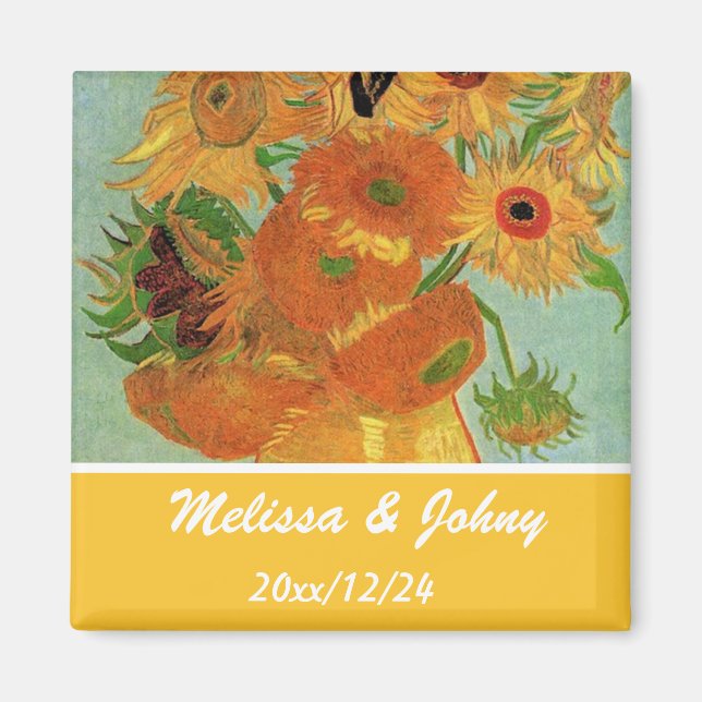 Imán Vase con doce girasoles, Vincent van Gogh (Frente)