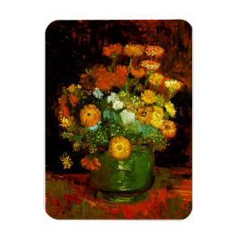 Imán Vase con el Bella Artes Zinnias Van Gogh