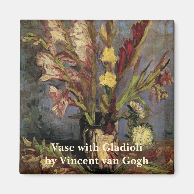 Imán Vase con Gladioli por Vincent van Gogh (Frente)