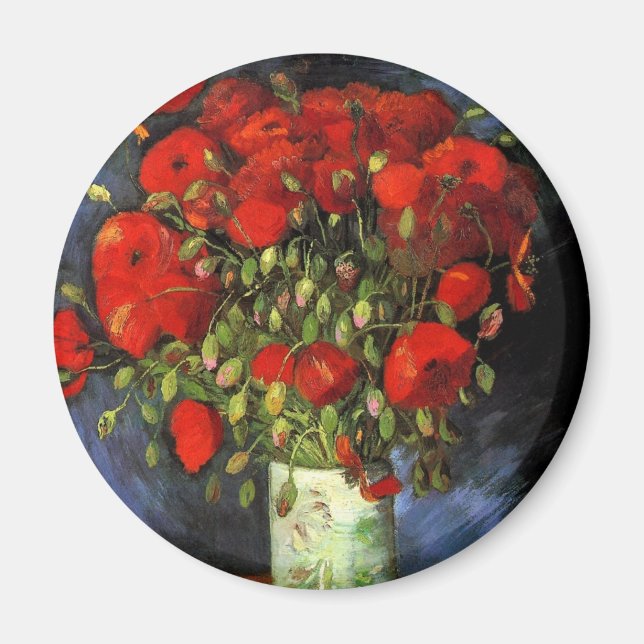 Imán Vase con los pipetas rojos de Vincent van Gogh (Frente)