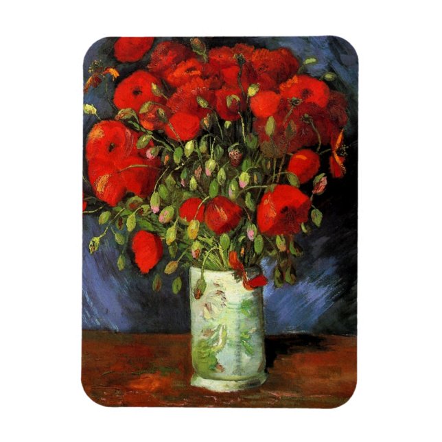 Imán Vase con los pipetas rojos de Vincent van Gogh (Vertical)