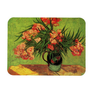 Imán Vase con Oleanders y Libros de Vincent van Gogh