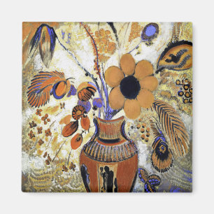 Imán Vase etrusca con flores, Redon