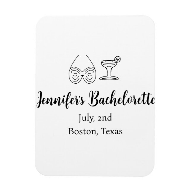 Imán Vaso de cóctel de bikini fiesta de soltera agregar (Vertical)