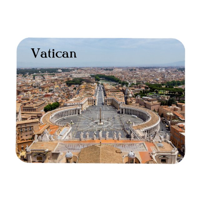 Imán Vaticano, Italia: Vista aérea de la Plaza San Pedr (Horizontal)
