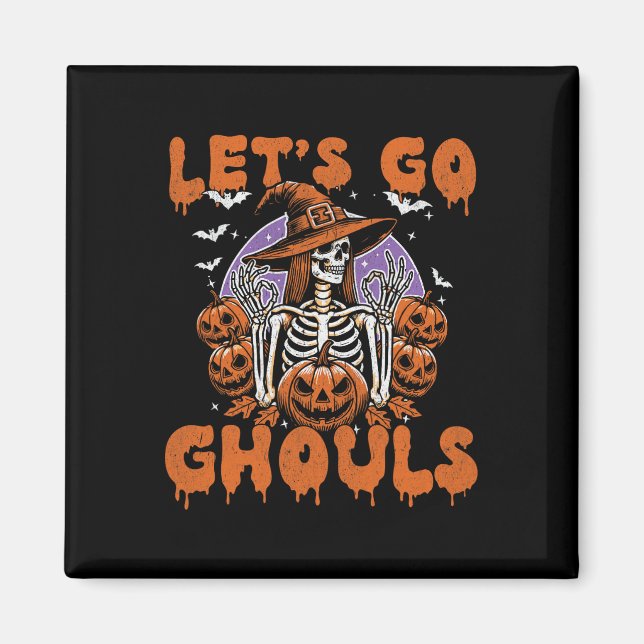 Imán Vayan Ghouls Witch Retro Halloween Disfraces Para  (Frente)