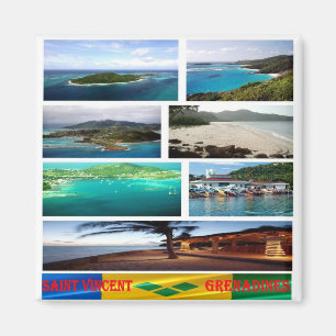 Imán VC Collage mosaico de San Vicente y las Granadinas