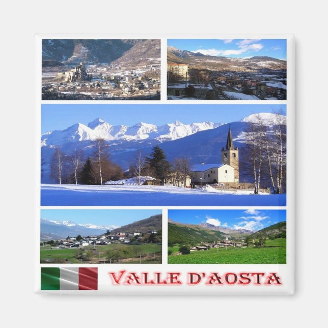 Imán VDA005 VALLE D'AOSTA, Mosaic, Italia, Fridge (Frente)