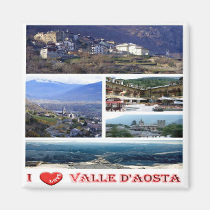 Imán VDA006 VALLE D'AOSTA I Love, Mosaic, Fridge