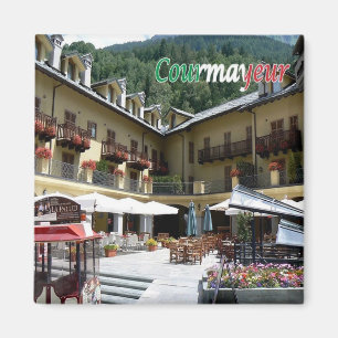 Imán VDA029 Plaza COURMAYEUR, Valle de Aosta, Fridge