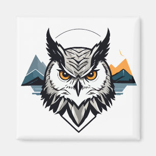 Imán Vector de búho Arte Animal Moderno Ciudad Urbana G