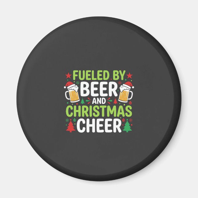 Imán Vector de cerveza alegría navideña de vacaciones b (Frente)