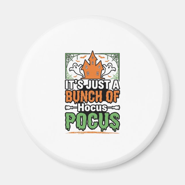 Imán Vector de diseño de cita de Halloween Hocus Pocus_ (Frente)