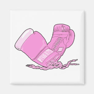 Imán vector de guantes de boxeo rosa