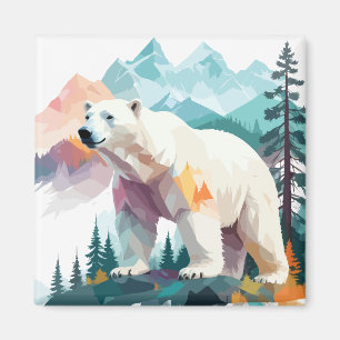 Imán Vector de Oso Polar Arte Animal Majestuoso Natural