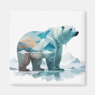 Imán Vector de Oso Polar Arte Animal Majestuoso Natural