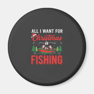 Imán Vector de Santa de pesca de Navidad